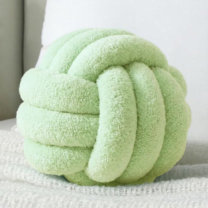 Knot Pillow Ball Plush - Decorative Throw Pillows for Bed Relieve Stress, Round Knot Cushion for Sofa Decor Pet Toy, Sage Green 8 inch