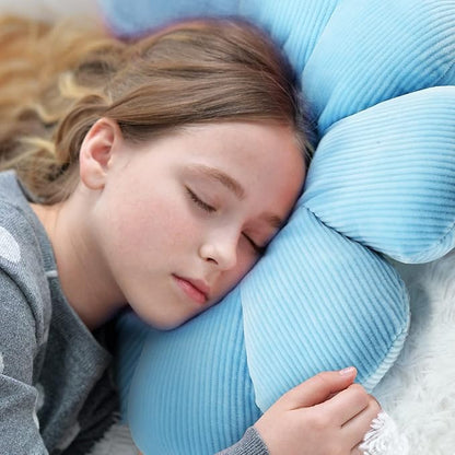 Coume 4 Pcs Flower Pillows 15" Plush Flower Shaped Pillows Daisy Floor Throw Cute Seat Cushion for First Day of School Bed Sofa Couch Chair Office Room Back to School Classroom Decor(Pastel)