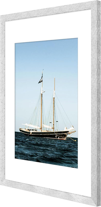 Picrit 12x16 Picture Frame Set of 12, Display 8.5x11 with Mat or 12x16 without Mat, Photo Frames for Wall Mounting Display, SILVER