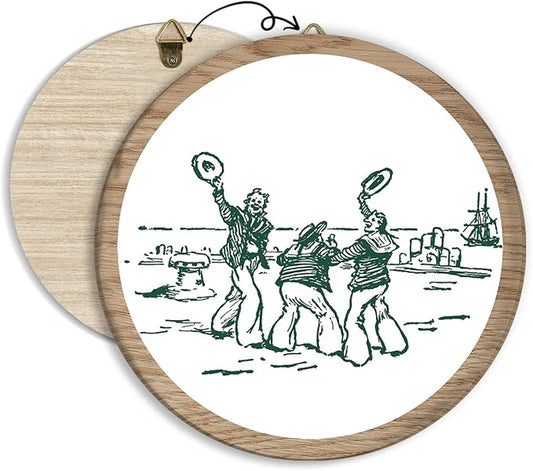 Vintage Sailor Hanging Wall Decor, Funny Nautical Room Aesthetic Round Wooden Wall Art, Nautical Trendy Aesthetic Western Boho Decorations for Apartment Home Living Room Bedroom Bathroom Office, 10