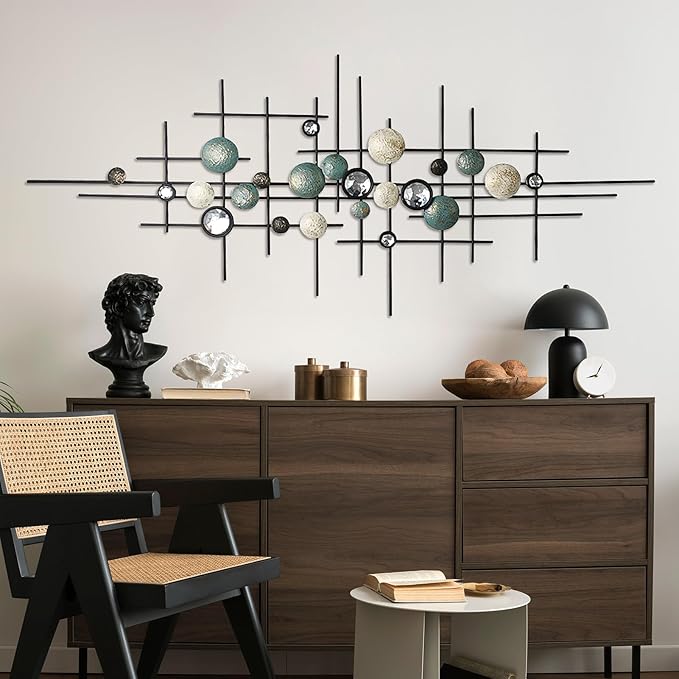KEQAM Large Modern Metal Wall Art,Home Metal Wall Decor,Wall Sculptures Handmade Wall Hanging Wall Decoration for Living Room/Dinning Room/Bedroom/Entryway/Kitchen/Office