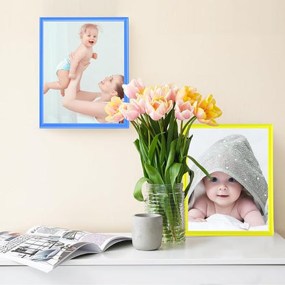 Suzile 8 Pcs Picture Frames, Solid Photo Frame Gallery Wall Frame Set Colored Solid Picture Collage Frames Multiple Picture Frame Art Frames for Photo Tabletop Display or Wall, 4 Sizes (Multicolor)