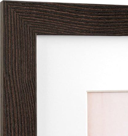 Momentworth 4x6 Picture Frame with Mat for 3.5x5, Distressed Black Wood Grain Gallery Wall Picture Frames for Tabletop or Wall Mounting(4 Pack, Black)