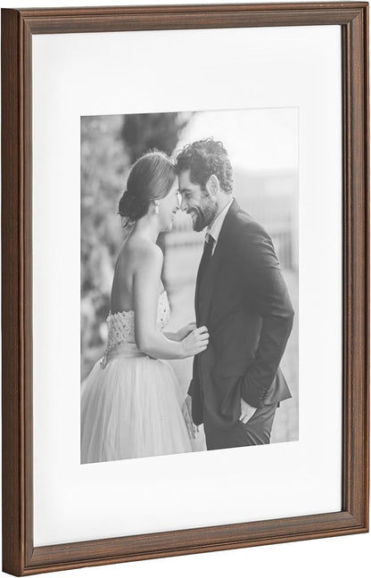 Kate and Laurel Adlynn Rectangle Picture Frame Set of 4; 11 x 14 matted to 8 x 10; Bronze; Vintage Four-Piece Frame Set for Gallery Wall Frame Set in Living Room Wall Decor