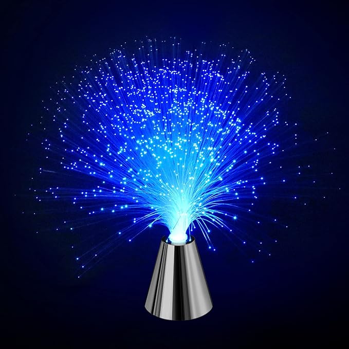 PEN&H Sensory Fiber Optic Lamp - Fiber Optic Lights with Cone Base ，LED Color Changing Calming Mood Night Light (2 Pack)