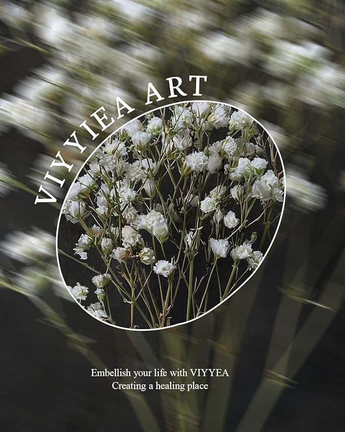 VIYYIEA Vintage Gold Framed Wall Art, Retro Dark Dried Wildflower Canvas, Aesthetic Classic Botanical Baby's Breath Bouquet Pictures, Victorian Wall Decor for Room Gallery Living Room Bathroom,8x10inch