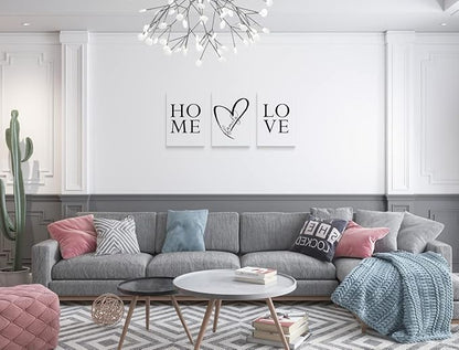 GUBIYU Home Love Wall Art Set of 3 Prints, Black and White, 20x28 inches, Modern, Contemporary, Unisex, Multi-room