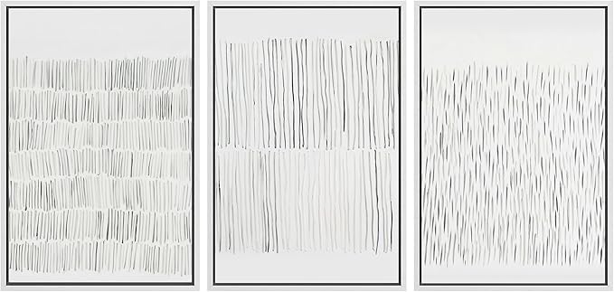SIGNLEADER Framed Canvas Print Wall Art Set Minimalist Black and White Line Illustrations Minimal Decorative Bohemian Nordic for Living Room, Bedroom, Office - 16"x24"x3 WHITE
