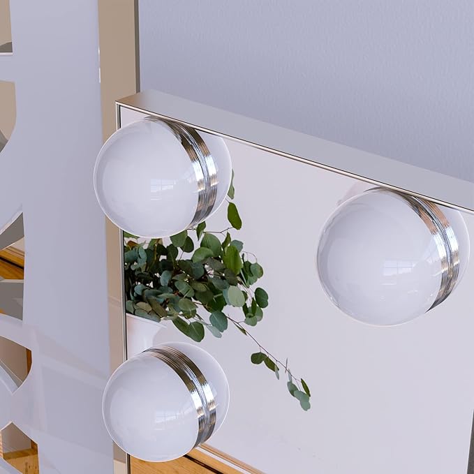 ANYHI Vanity Mirror with Lights, Large Hollywood Lighted Mirror with 14 Big LED Bulbs, Mirror with Lights for Makeup Desk, Smart Touch Control, Tabletop or Wall-Mounted, 24.4" x 19.7" (White)