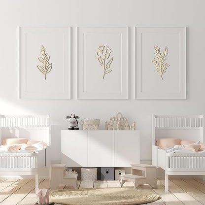 PerKoop 8 Pcs Wooden Flowers Wall Decor Boho Wildflowers Hanging Sculpture Wood Floral Cutouts for Nursery Bedroom Living Room Housewarming Gifts for Home Decorations(Fresh Style)