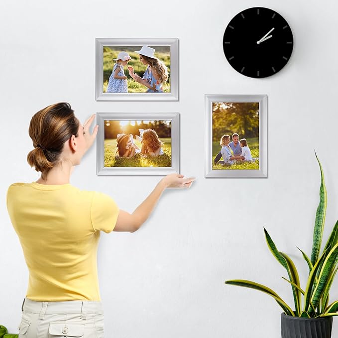 Giftgarden 5x7 Picture Frame Silver Set of 12, Multi Modern 5 by 7 Photo Frames Bulk for Wall or Tabletop Display