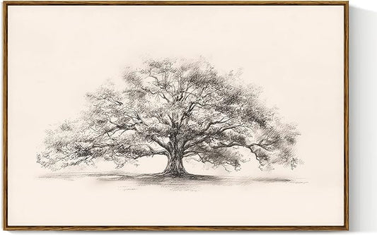 VIYYIEA Framed Canvas Wall Art Home Decor for Living Room, Large Wall Art Canvas Painting Picture Prints Tree, Home Decor Aesthetic Botanical Artwork Office, Ancient Tree, 24 X 36 Inches