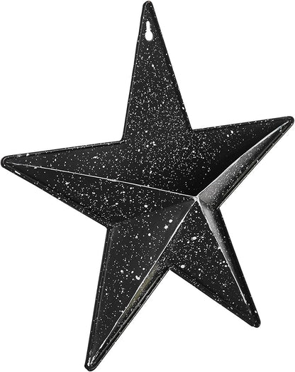 VHC Brands Patriotic Faceted Metal Star Wall Hanging, 12x12, Distressed Appearance, Independence Day Decor, American Star with Display Pocket