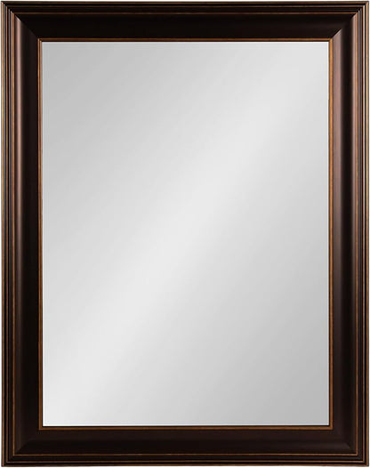 Kate and Laurel Galiano Traditional Framed Rectangle Bathroom Vanity Mirror, 23 x 29, Bronze, Classic Rectangular Bathroom Mirror for Over Sink or for Use as Entryway or Living Room Decor
