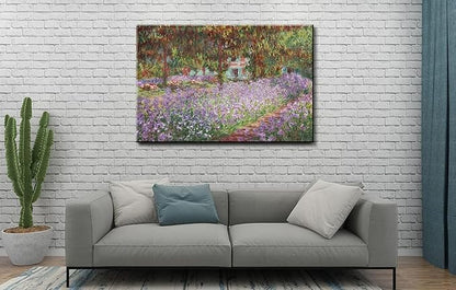 Irises in Monet's Garden, 1900 by Claude Monet - Large Canvas Art Wall Decor Painting Print Framed -16" x 24"