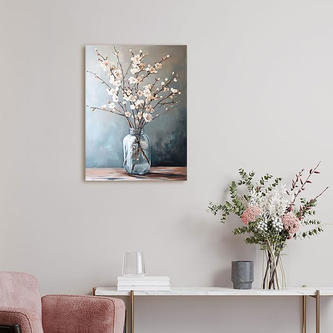 daktenn Floral Canvas Wall Art Bathroom Wall Art Pictures Wall Decor Home Decor Wall Decor for Bedroom Livingroom 12x16 Inches