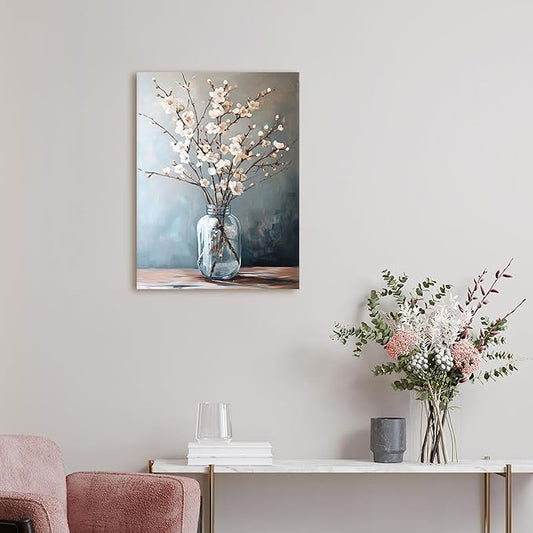 daktenn Floral Canvas Wall Art Bathroom Wall Art Pictures Wall Decor Home Decor Wall Decor for Bedroom Livingroom 12x16 Inches