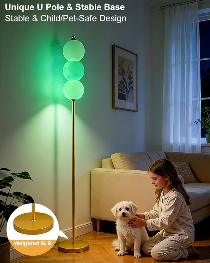 Lightdot RGB Floor Lamp with Touch Control, Dimmable Globe Modern Standing Lamp, RGB&3000K Color Changing LED Floor Lamp Ambient Lighting, Blue Tall Lamp for Living Room Bedroom Gaming Corner Decor