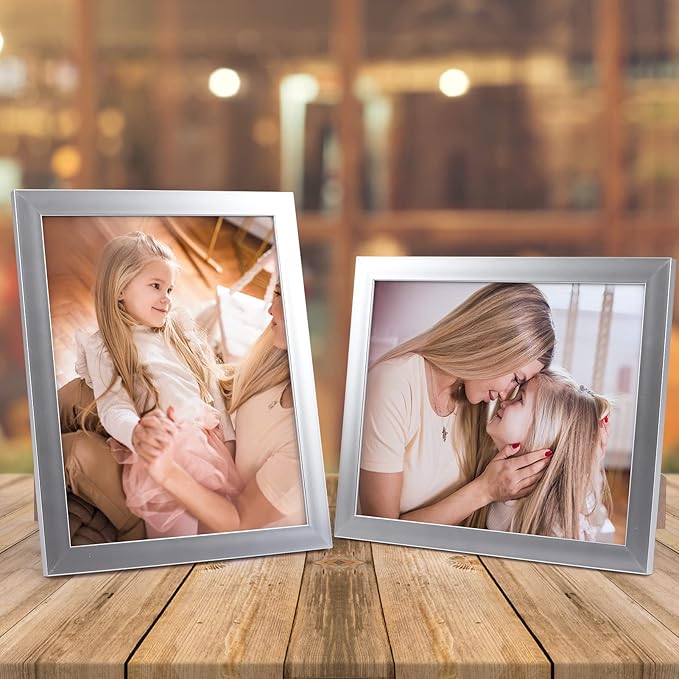 Giftgarden 8x10 Picture Frame Silver Set of 12, Multi Modern 8 by 10 Photo Frames Bulk for Wall or Tabletop Display