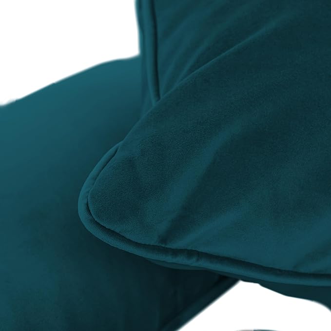 FDP 12" x 20" Velvet Rectangle Lumbar Pillow Set with Piping Decorative Throw Pillow for Home Décor in Living Room, Bedroom or Lounge (2-Pack) - Peacock, 15159-345
