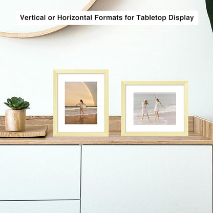 JCJMY 12 Packs 8.5 by 11 Picture Frames, Display 6x8 with Mat or 8.5x11 Without, for Award Certificate Diploma Document, 8.5 x 11 Frames Bulk Set of 12 Photo Frames Set for Wall and Tabletop, Gold