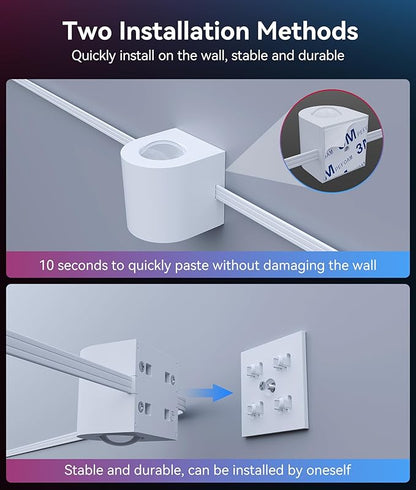 DeckTok 8-Light RGBCW Wall Sconce Light, Up/Down Bedroom Wall Lights, Music Sync, DIY-Styling Color-Changing Wall Lamps for Living Room Party Home Decor, Works with Alexa/Google Assistant, 23.3ft