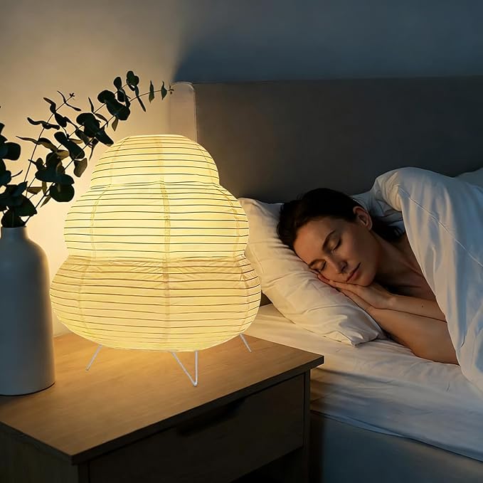 YY YEARCHY Table Lamp Paper Lamp Standing Lamps with Rice Paper Shade for Bedroom Livingroom(Cloud Type)