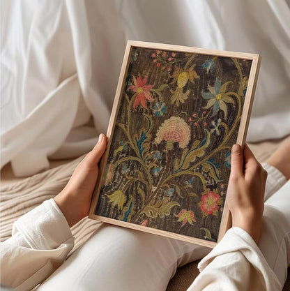 uniro Vintage Wall Art Prints Abstract Botanical Canvas Oil Painting, Retro Floral Pattern Poster Artwork for Gallery Bedroom Bathroom Decor (8" x 10"-UNFRAMED)