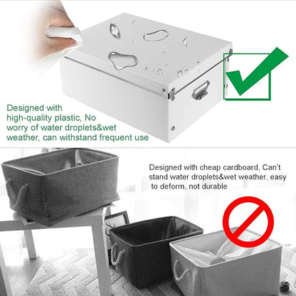 SEEKIND Decorative Storage Boxes with Lids,Water-Proof Storage Bins for Shoes,Clothes,Office …