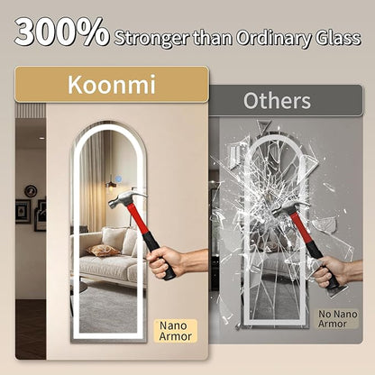 Koonmi Full Length Mirror with LED Lights 56"x20"