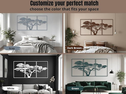 AILLA Tree of Life Wall Art Decor Set of 3 Wall Hanging Sculpture Modern Wall Home Decoration 3D Textured Sculptures for Living Room Bedroom Office Dinnig Room 3 Panels Family Tree Wall Hangings
