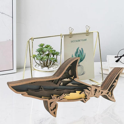 Laozai Wooden Forest Animals Shark Cabin Rustic Decor Wall Decorations Mountain decor for Bedroom Living Room Table Decorative