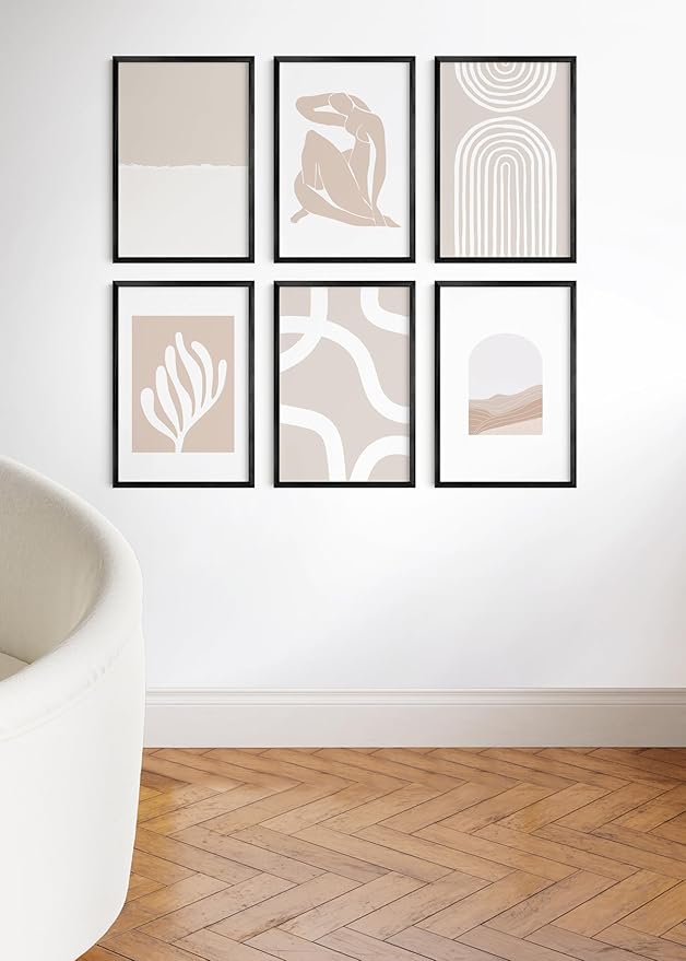 HAUS AND HUES 16x24 Black Metal Picture Frames - Features Premium Aluminum & Hanging Hardware, Shatterproof Plexiglass - Perfect for Home, Room, Office (16x24 in, Black, Set of 6)