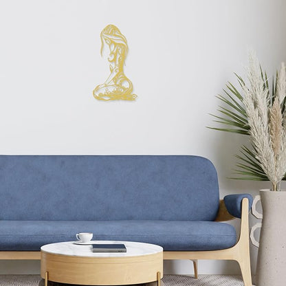 Xedatric Modern Abstract Metal Wall Art-Minimalist Line Sculpture for Bedroom,Living Room,Bathroom-Unique Metal Wall Decor for Home & Office(Gold)