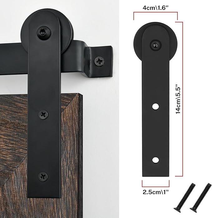 COGOOD Farmhouse Barn Door Mirror - 22 x 30 Rustic Wood Framed Wall Mirror for Bathroom, Living Room, Entryway Wall Decor (Black Brown)