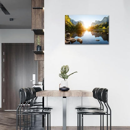 SKASNFAI Canvas Wall Art Utah National Parks Yosemite Canvas Print Landscape Painting Artwork Framed Home Decor Nature Poster for Bedroom Ready to Hang (28x44 inch)