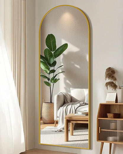 59"x16" Floor Mirror Full Length, Arched Full Length Mirror with Stand, Full Body Mirrors for Bedroom Living Room or Cloakroom Gold