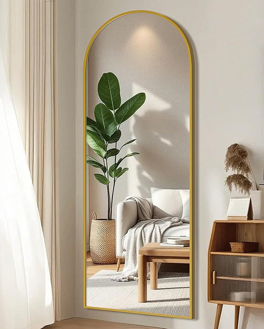 59"x16" Floor Mirror Full Length, Arched Full Length Mirror with Stand, Full Body Mirrors for Bedroom Living Room or Cloakroom Gold