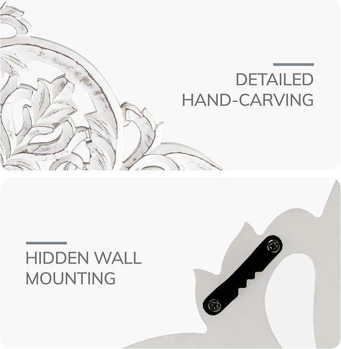 JFY Designs Wall Medallion - Wooden Wall Decor, Hand Carved & Embossed Decorative Wall Sculpture, Boho Farmhouse Wall Art, Perfect for Home, Office or any Living Space