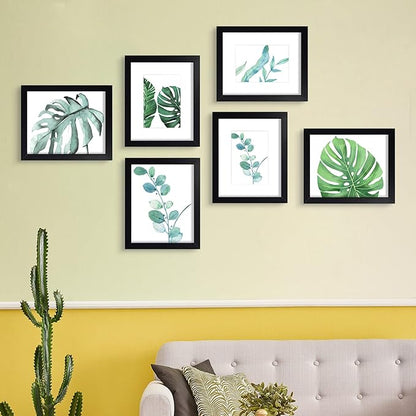 SESEAT Black 8x10 Picture Frames Wood 6 Pack Wall Mounting or Tabletop Display