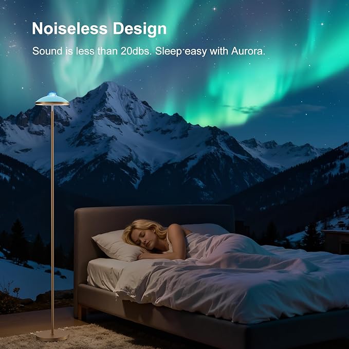 DUSKTEC Floor Lamp with RGB Star Projector, 15W 1400LM Dimmable 4 Color Temperatures LED Standing Lamp with Remote, Modern Tall Corner Lamp for Living Room, Bedroom, Office (Gold)