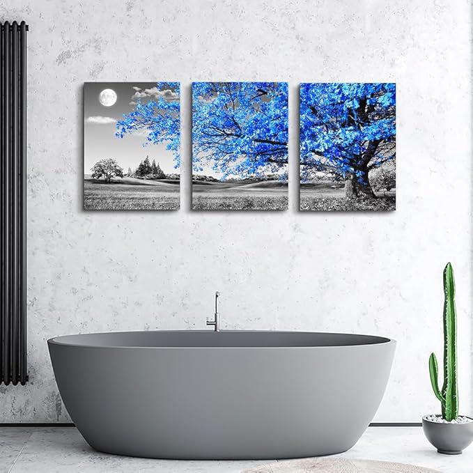 Lapremoly Canvas Wall Art - 3 Piece Black And White Landscape Wall Paintings For Living Room, Bedroom, Office Decor