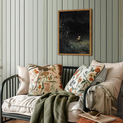 Framed Vintage Wall Art, Cottagecore Fox Wall Decor Paintings, Rustic Forest Animal Landscape Pictures Canvas Prints Country Farmhouse Home Decor for Living Room Bedroom 16x24 inch