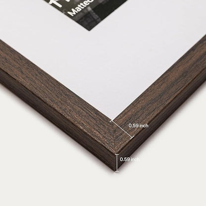 eletecpro 11x14 Picture Frames Set of 10, Picture Frames Collage Wall Decor Display 8x10 Photo With Mat or 11x14 without Mat, Home Decor Gallery Frame for Wall Mounting, Walnut Brown