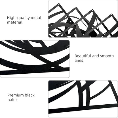 4 Pieces Black Abstract Metal Wall Art, Modern Minimalist Matte Wall Decor, 3D Textured Wall Sculptures, Black and White Wall Art for Living Room Bedroom Bathroom Study Office (15.7 x 10.6inch) (Abstract)