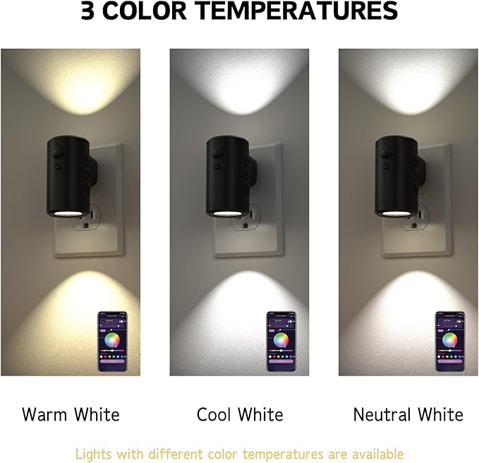 LED wall mounted night light, remote control and APP control, multiple light color options, suitable for corridor, bedroom, staircase, bathroom lighting and decorative atmosphere lighting, 4-piece set