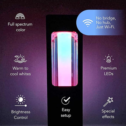 LIFX Supercolor Smart LED Square Path Light, Outdoor Wi-Fi Landscape Lighting with 6 Addressable Color Zones, RGBW Dynamic Effects, Works with Alexa, Google, HomeKit & SmartThings, LFX/LV/Path/SQR