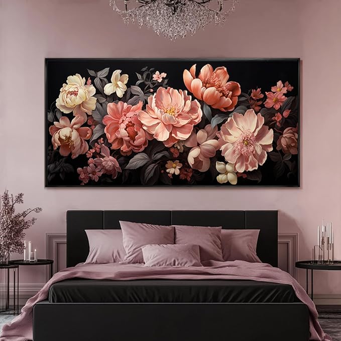 SDYA Large Wall Art Flowers Canvas Prints Home Decor Colorful Botanical Picture Bedroom Decor Aesthetic Paintings for Living Room Bathroom Office Decor 30x60 Inch