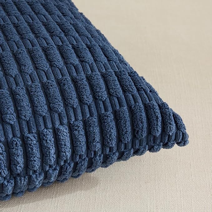 Fancy Homi 4 Packs Decorative Throw Pillow Covers for Living Room Couch Bed, Modern Farmhouse Boho Home Décor Accent Cushion Case, 16" x 16", Dusty Blue