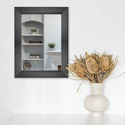 Ruomeng Rectangular Wall Mirror 12" x 16" Framed Mirror for Bathroom, Bedroom, Entryway, Living Room, Black